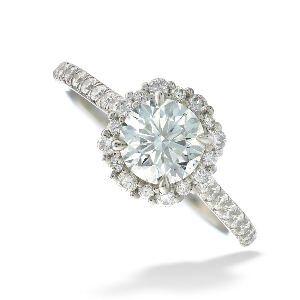 Floral Halo Diamond Ring by De Beers Forevermark