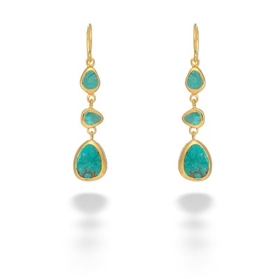 Turquoise Drop Earrings by Anna Beck