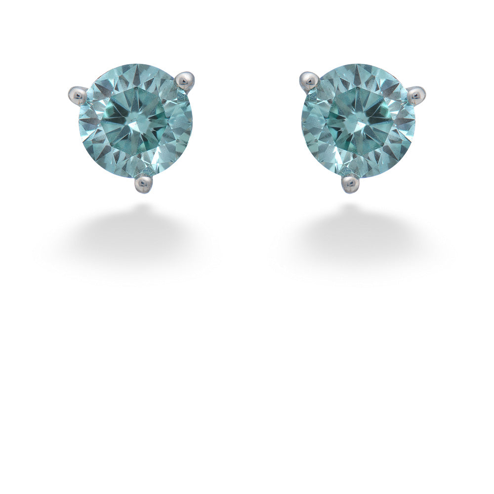 Blue Lab Grown Diamond Stud Earrings by Lightbox