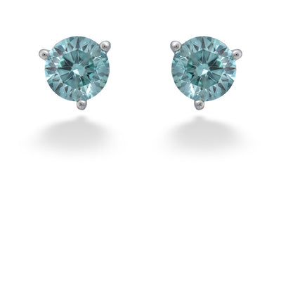 Blue Lab Grown Diamond Stud Earrings by Lightbox