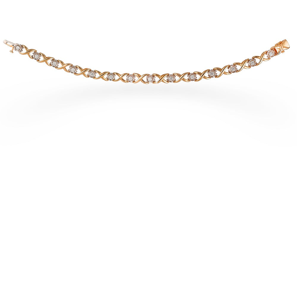 Diamond "X & O" Link Bracelet