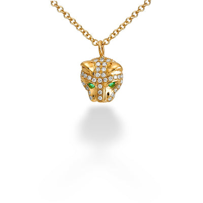 Diamond & Emerald Panther Necklace by Shy Creation