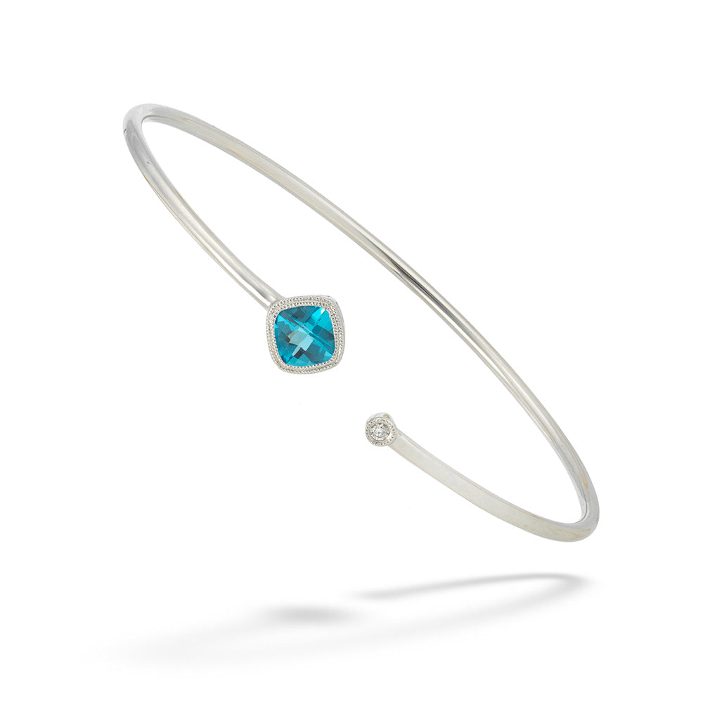 Blue Topaz & Diamond Bracelet