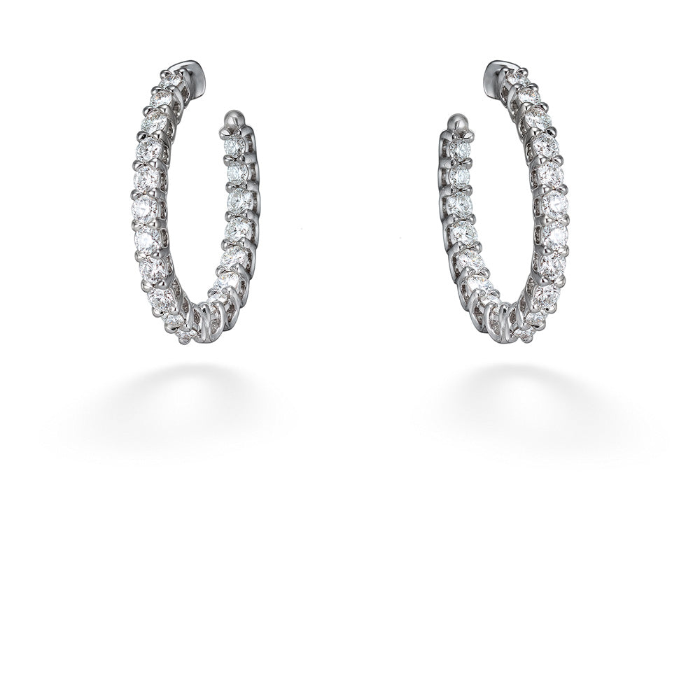 Diamond Signature Oval Hoops by Hearts On Fire