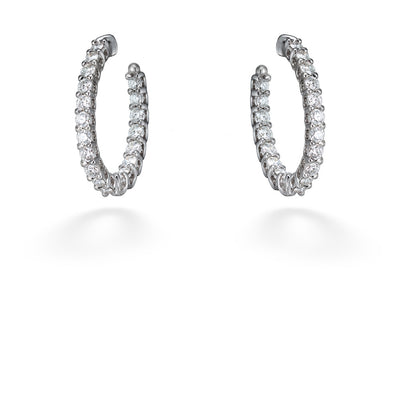 Diamond Signature Oval Hoops by Hearts On Fire