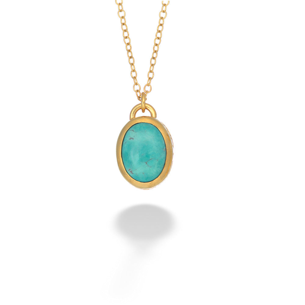 Turquoise Pendant & Chain by Anna Beck