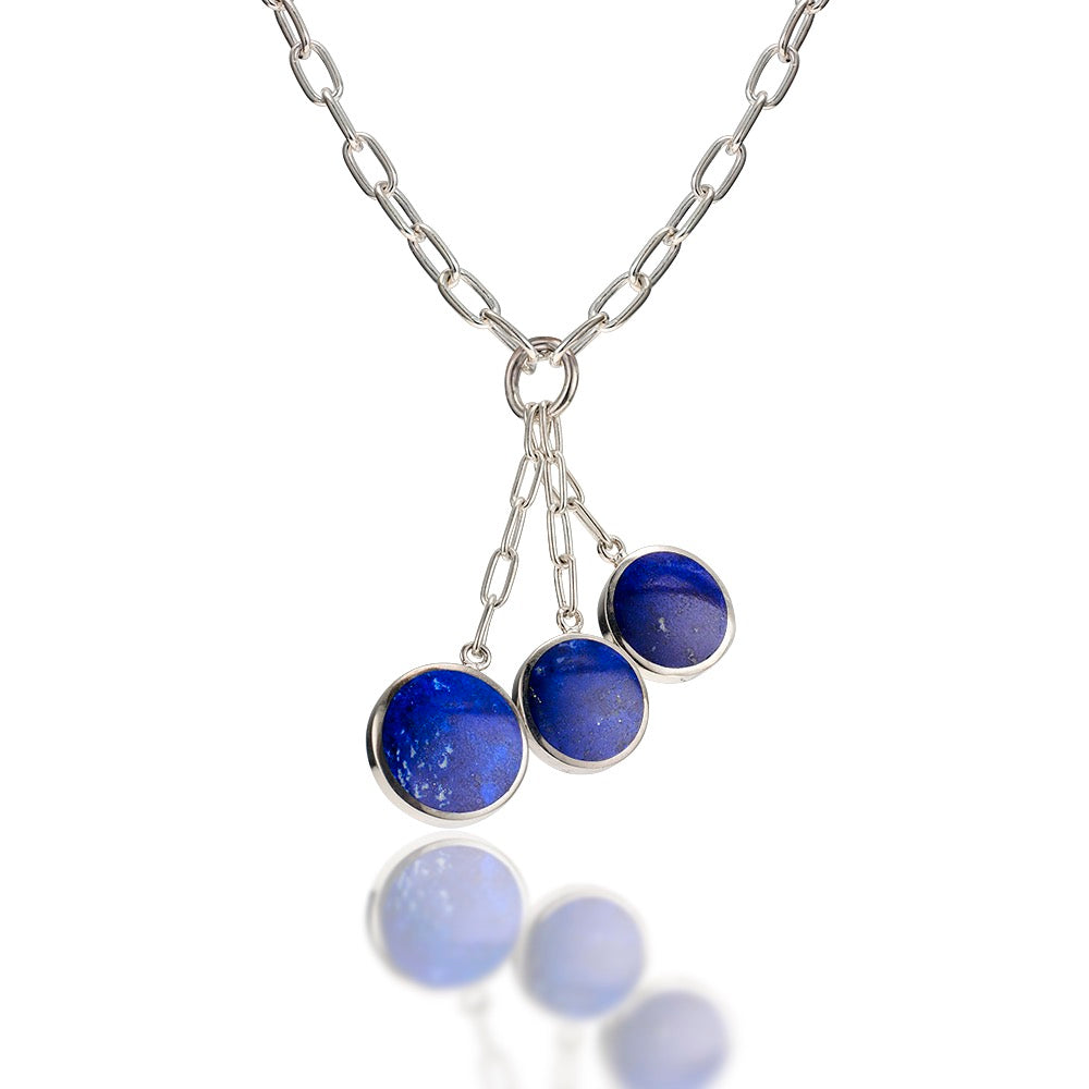 Sterling Silver Turquoise and Lapis Reversible Necklace