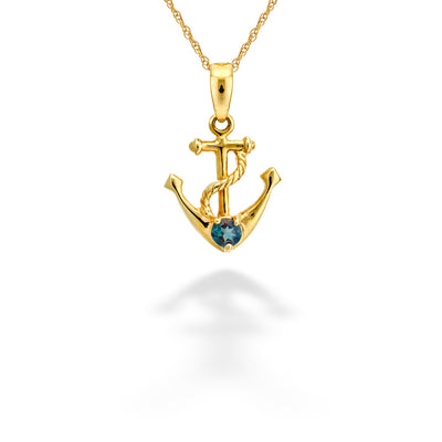 Alexandrite Anchor Pendant and Chain by Mark Henry