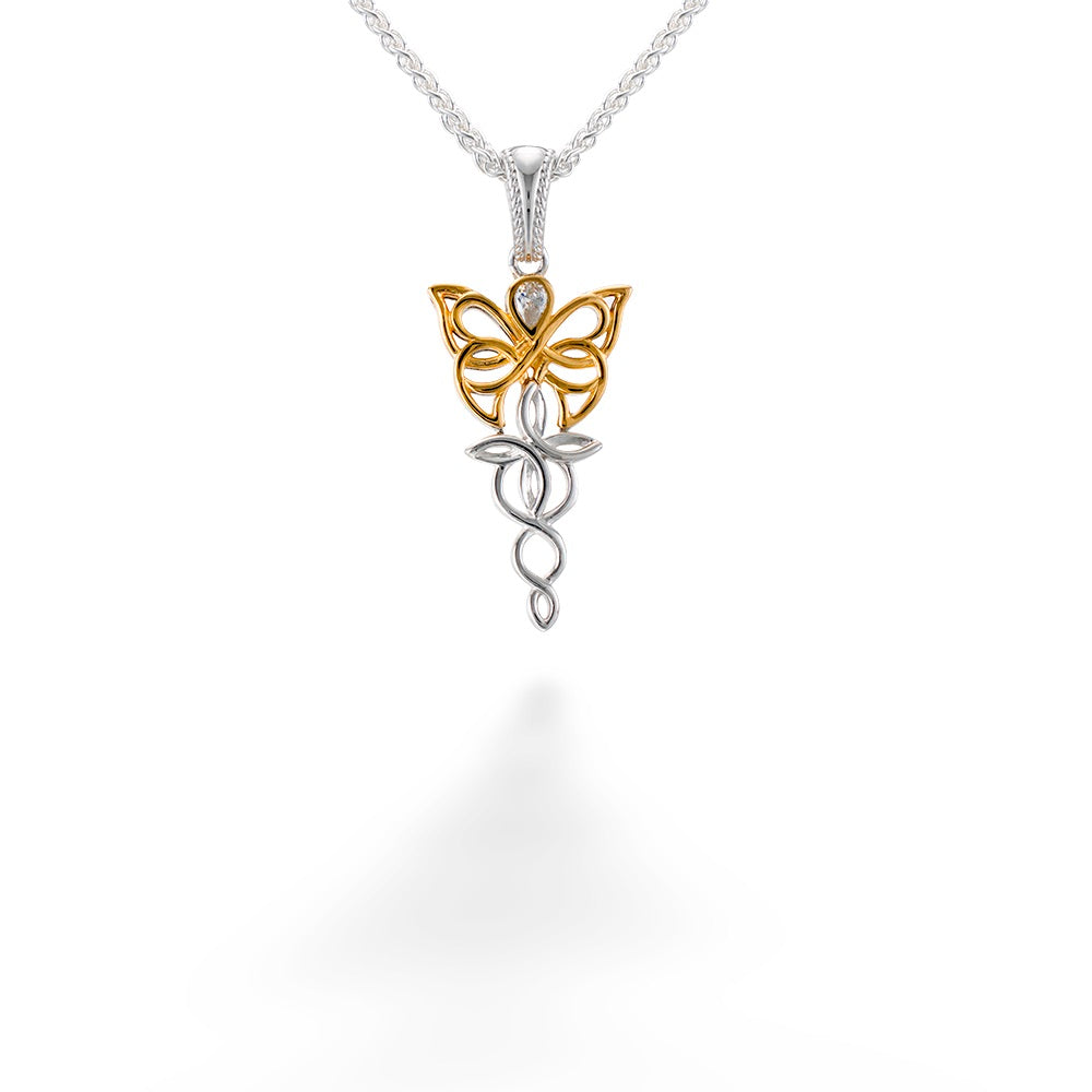 Petite Butterfly Pendant & Chain by Keith Jack