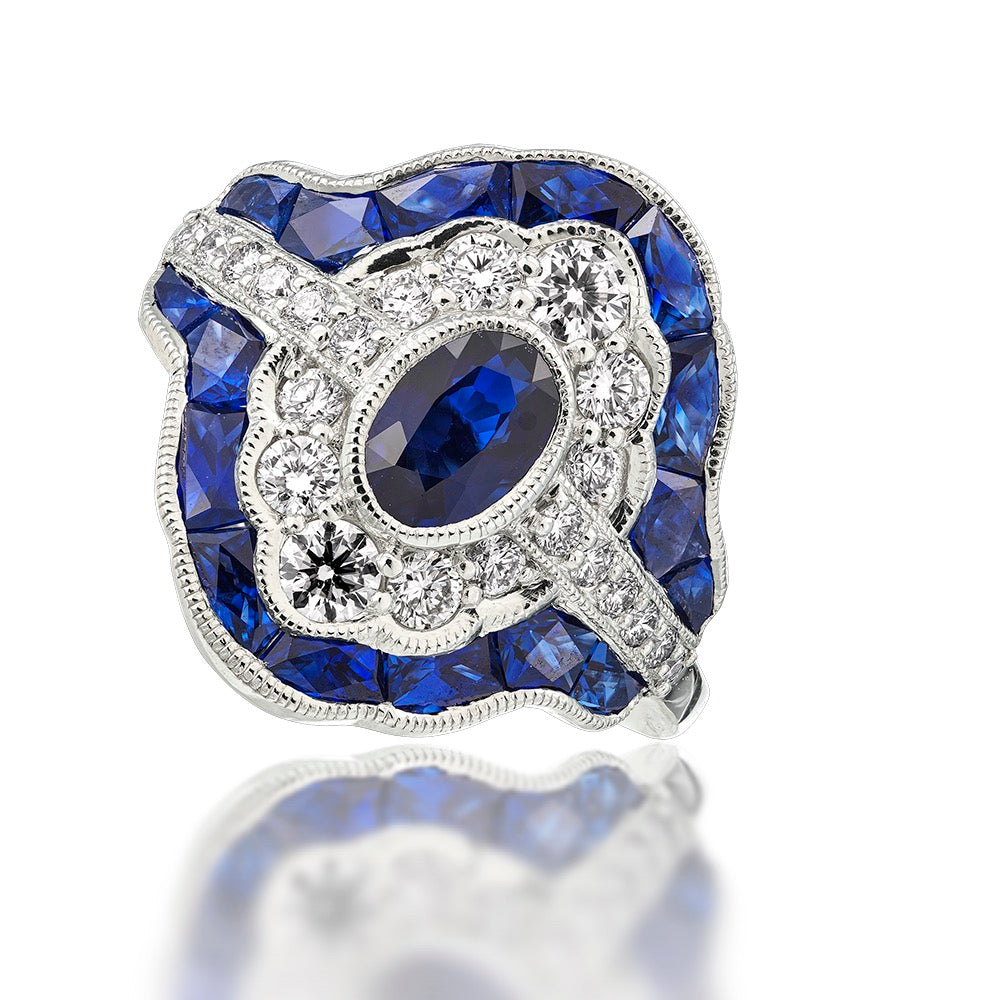 Sapphire and Diamond Ring by Beverly K