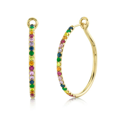Multi-Color Genuine Stone Hoops by Shy Creation