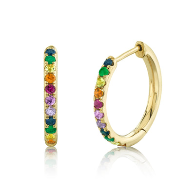 Multi-Color Genuine Gemstone Hoops by Shy Creation